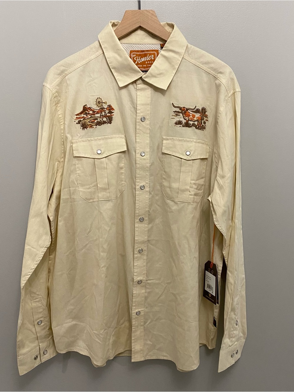 Howler Bros Texas Longhorns Gaucho Snapshirt Western Cowboy Mens XL NWT - Picture 11 of 12